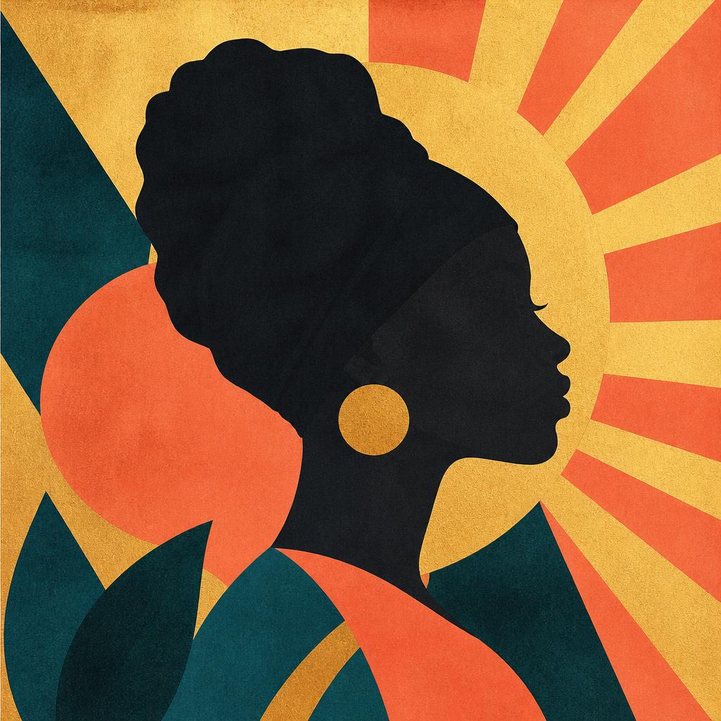 Illustrated cut-paper portrait graphic representing Heard board member Melanie Brumfield.